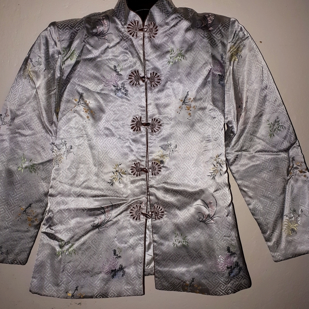 Asian style satin quilted jacket